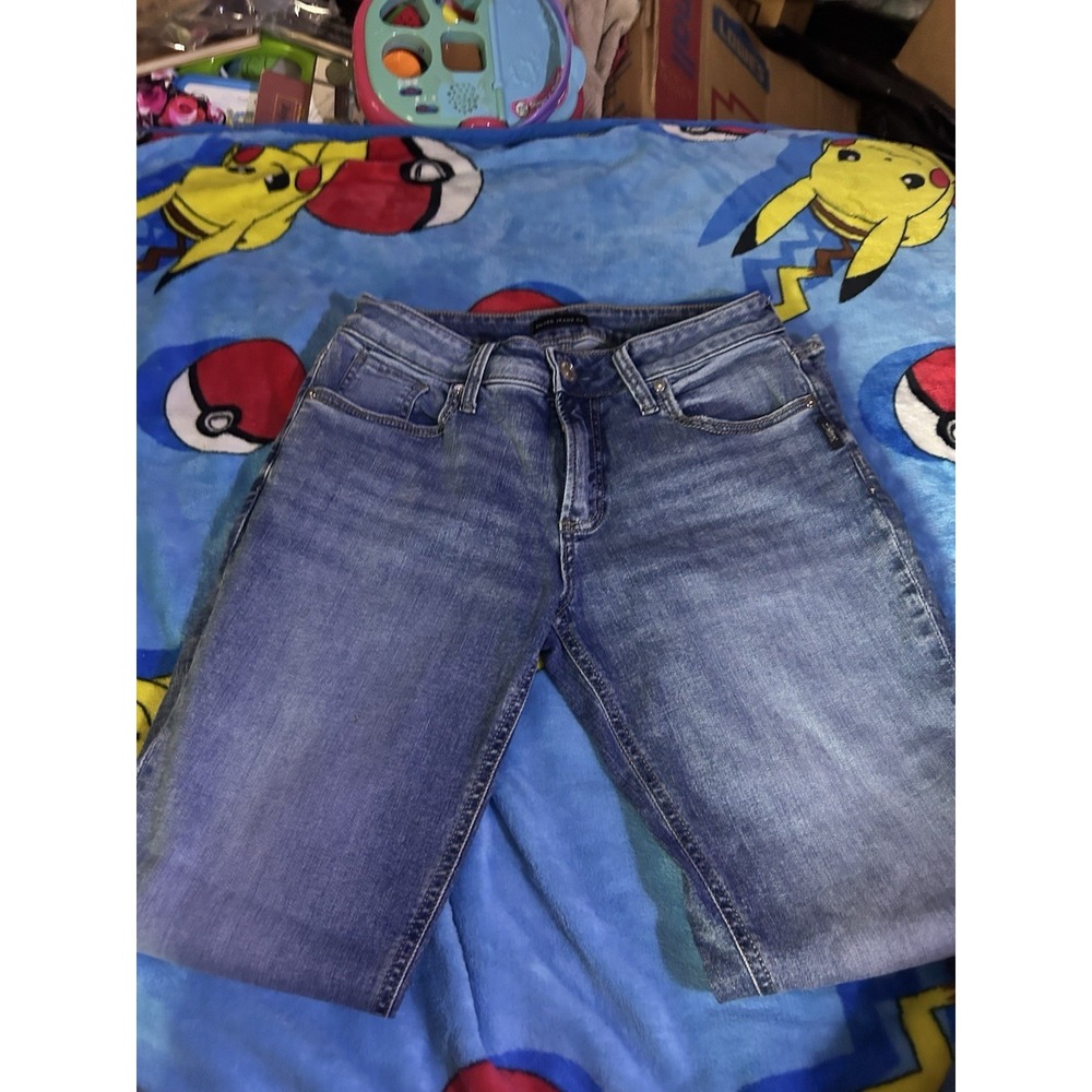 Silver Jeans Co Womens Boyfriend Jeans W28 L29 Medium Wash Stretch Denim‎